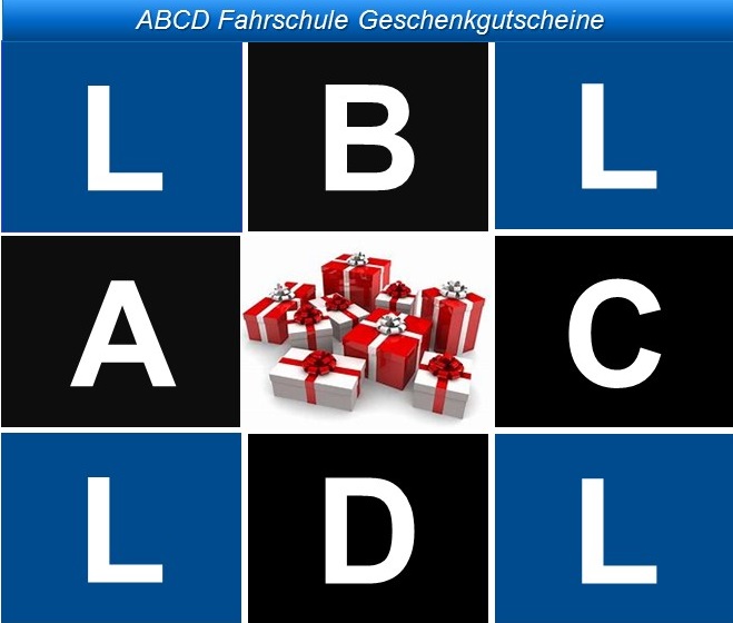 Geschenk Gutscheine und Weihnachtsgutscheine von der ABCD Fahrschule aus Winterthur 